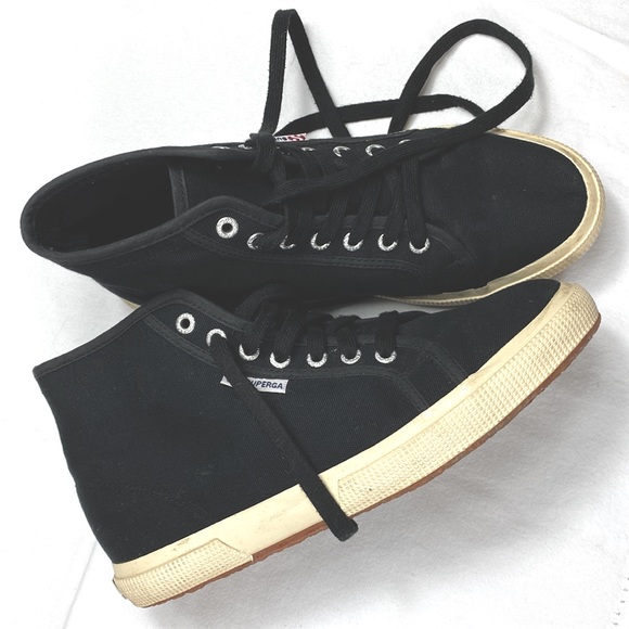 Superga Canvas High Top Sneakers Like New - Picture 1 of 14